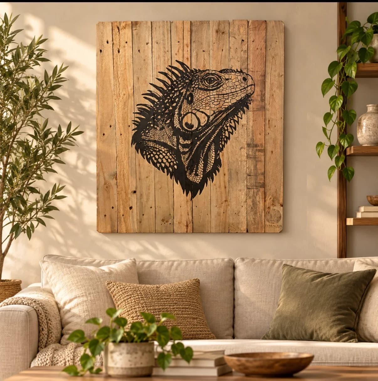Iguane - Reptile Wood Collection - Pièce Unique