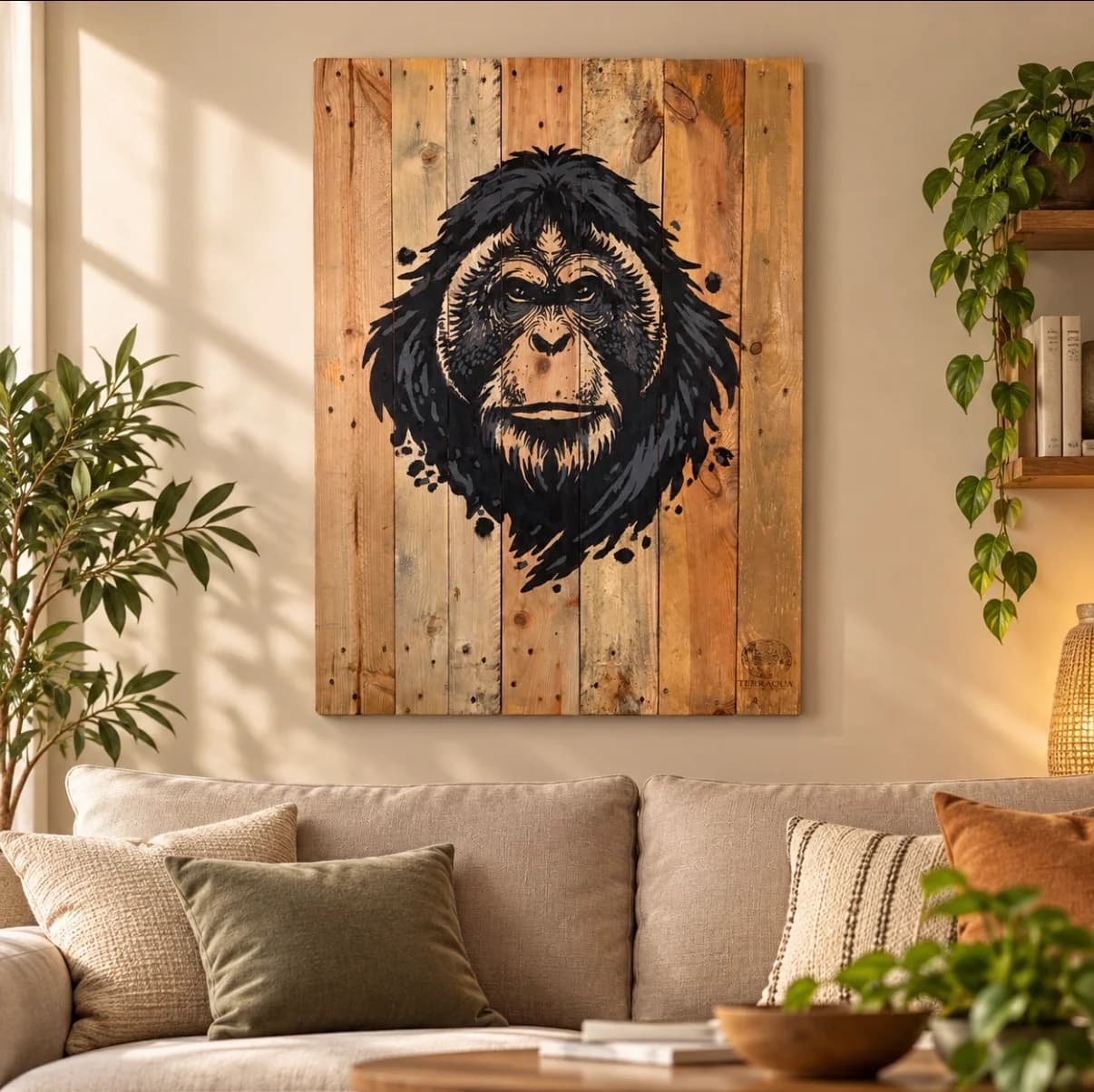 Orang-outan – Wild Wood Collection - Peint Main - Pièce unique